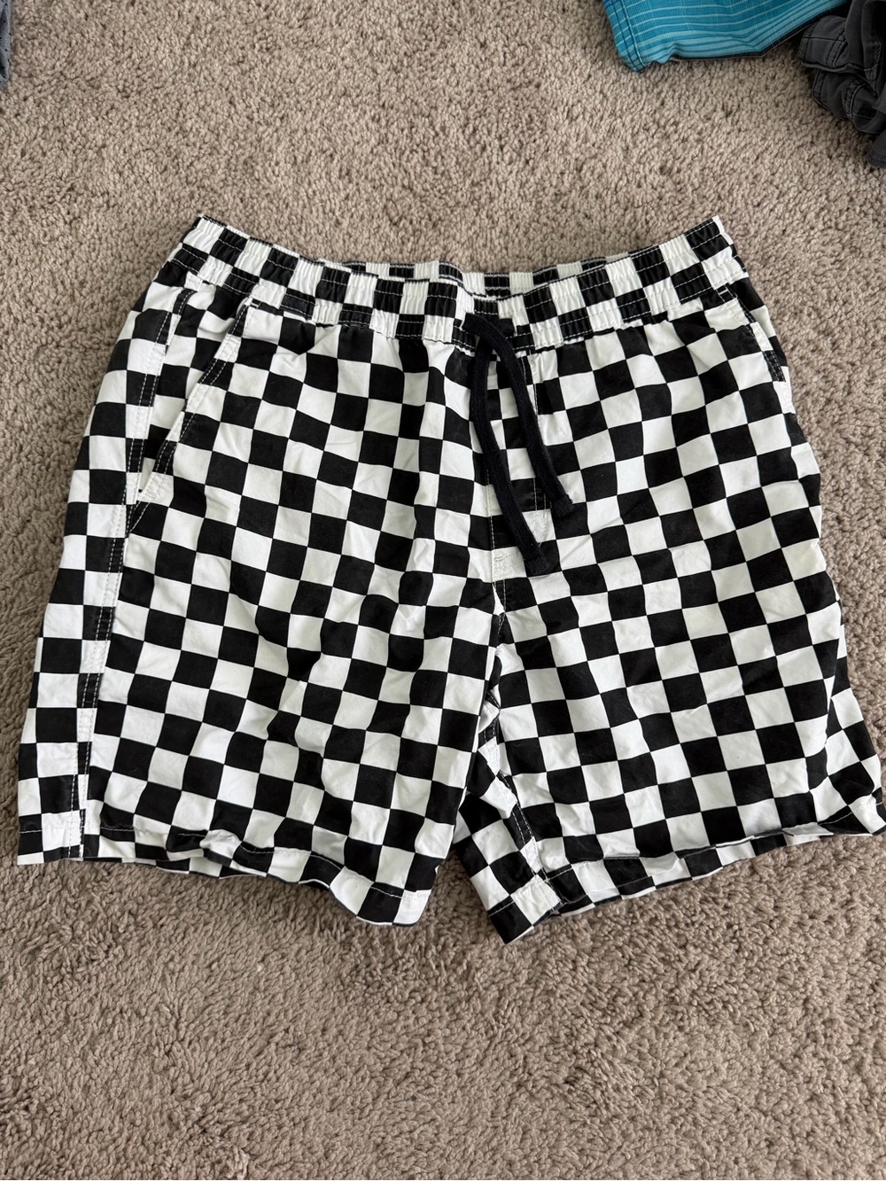 Vans Men's Black & White Checkerboard Swim Shorts